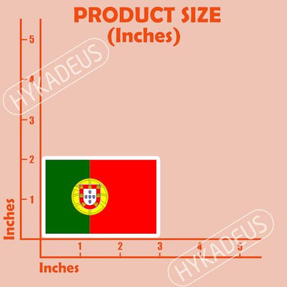 (3Pcs) Portugal Flag Stickers – Portuguese National Flag Vinyl Decals - color: Portugal
