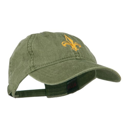 Fleur de lis Embroidered Cap - color: Olive