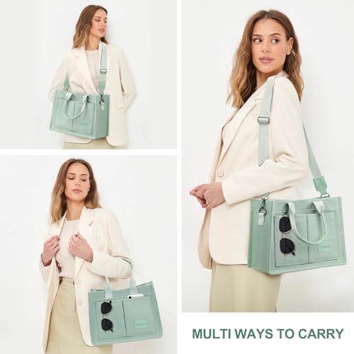 LHMTQVK Canvas Tote Bag for Women, Work & Bible Study Handbag - color: Green
