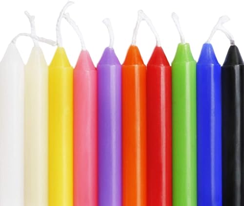 100 Pack 4 Inch Multicolor Taper Chime Candles - color: colours-4"100pcs