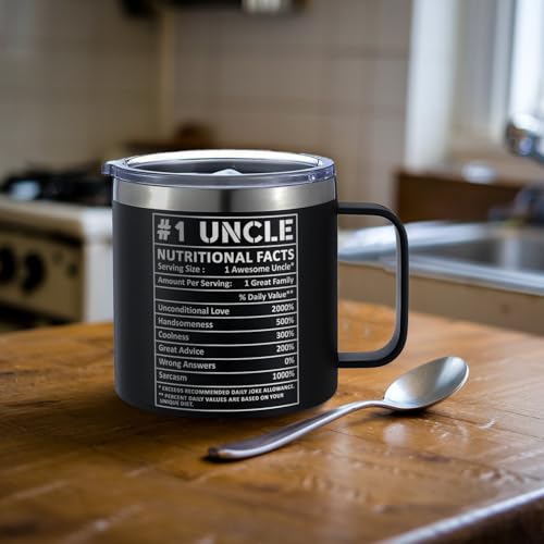 Cool Uncle Club 14 Oz Tumbler, Nutrition Facts Gifts For Uncle From Niece, Nephew - Birthday, Christmas Funny Gift For Men Him From Niece, Nephew, Kids - color: uncle club