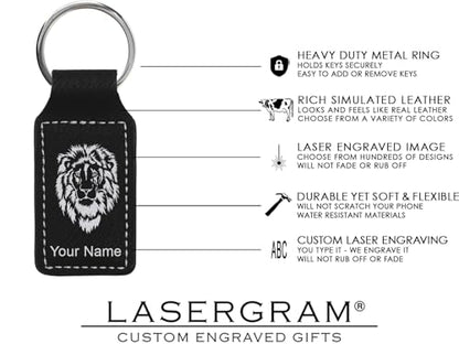 LaserGram Rectangle Keychain, Christian Cross, Personalized Engraving Included - color: Black With Silver
