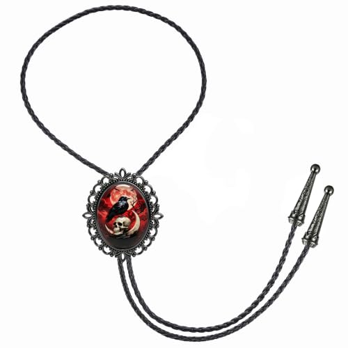 GelConnie Gothic Bolo Tie for Men Women 3D Art Western Cowboy Necktie - color: Skull Bolo Tie