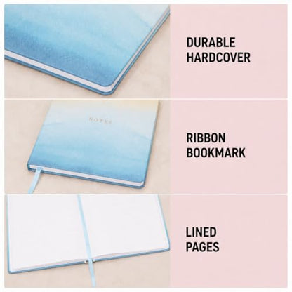 WORLD TRAVELER Large Lined Journal Notebook 256 Ruled White & Ivory Pages - color: Abstract Ombre
