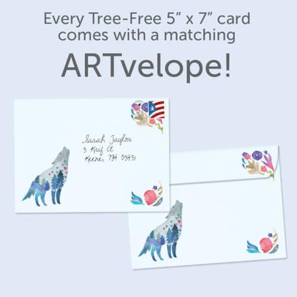 Tree-Free Greetings - Wolf Encouragement Card - Courageous Soul - color: Courageous Soul