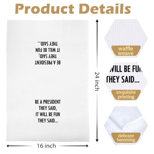Funny Political Kitchen Towels - Political Gifts Decorative Waffle Dish Towels, Funny Hand Towel, House Warming Gifts Tea Towel, 16x24 Inches - color: Presodent- 04