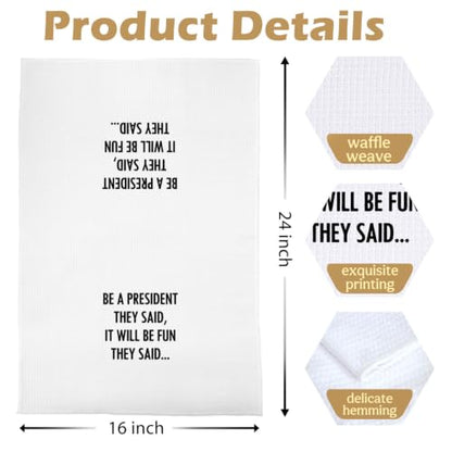 Funny Political Kitchen Towels - Political Gifts Decorative Waffle Dish Towels, Funny Hand Towel, House Warming Gifts Tea Towel, 16x24 Inches - color: Presodent- 04