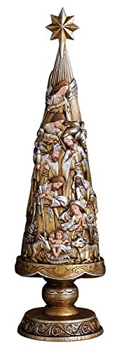 Creative Brands Avalon Gallery Metallic Nativity Christmas Tree Figurine 21-Inch - color: Metallic