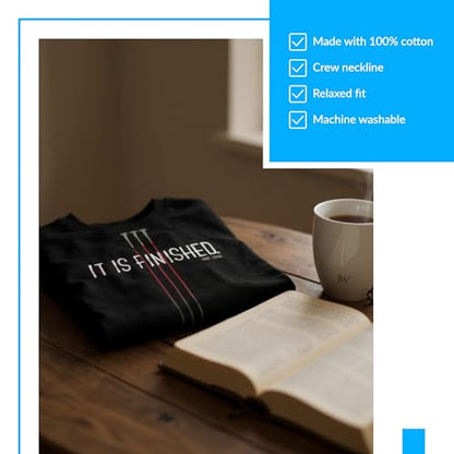Twice Born Christian Faith Graphic T-Shirt, (It is Finished), Religious, Jesus, Bible Believing Apparel, for Men & Women - size: Medium