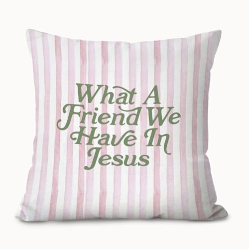 What a Friend We Have in Jesus Throw Pillow Cover 18x18 - color: Jesus-pink
