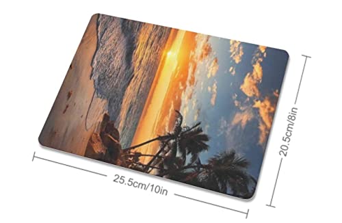 Sunset Beach Mouse Pad, Square Mousepad,Waterproof Mouse Mat Non-Slip Rubber Base MousePads for Office Home Laptop Travel, 9.5"x7.9"x0.12" Inch - color: S1003