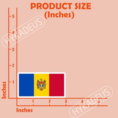 (3Pcs) Moldova Flag Stickers – Moldovan Sticker, Waterproof Country Flag Vinyl Decals for Laptop, Water Bottle, Scrapbook, Phone Case, Helmet, Travel Gear, 3" x 1.6" - color: Moldova