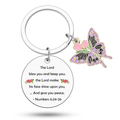 Heigebi Christian Keychain for Women Bible Verse Keychain for Daughter Sister Mom Inspirational Jewelry Christening Keychains - color: Christian Keychain 2