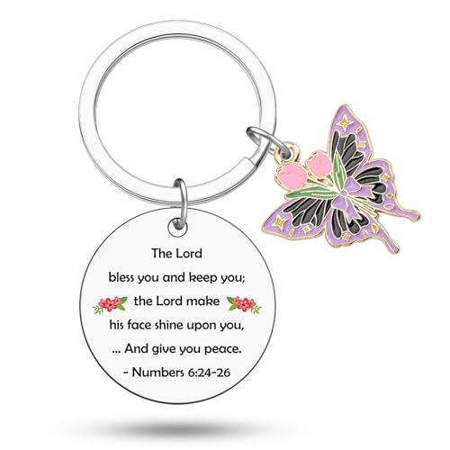 Heigebi Christian Keychain for Women Bible Verse Keychain for Daughter Sister Mom Inspirational Jewelry Christening Keychains - color: Christian Keychain 2