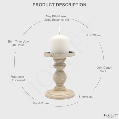 Hosley 3" D x 3" H Pillar Candles Set of 16 - Unscented Taper Candles and Candle Sticks for Weddings, Birthdays, Emergencies, Spa, Aromatherapy, Parties, Reiki, Candle Gardens - size: 3"D x 3"H -16 count
