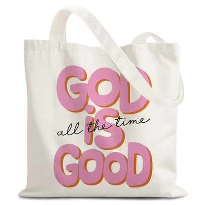 God Says You are Christian Canvas Tote Bags for Women, Inspirational Christian Gifts for Women - color: God is Good
