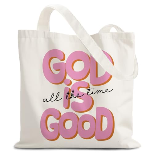 God Says You are Christian Canvas Tote Bags for Women, Inspirational Christian Gifts for Women - color: God is Good