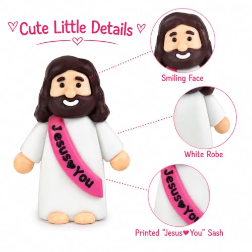 UPABLUNSO 100Pcs Little Jesus Figures, Jesus Loves You Mini Figures, Multicolor Mini Tiny Infilling, Easter Egg Stuffers, Christmas Day Sock Filling, Party Favors & Religious Gifts(Colorful) - color: Multicolor-02