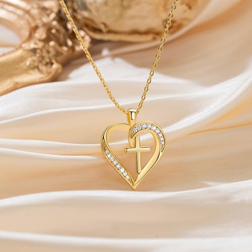 Cross Necklace for Women 14K Gold Cross Necklaces for Women