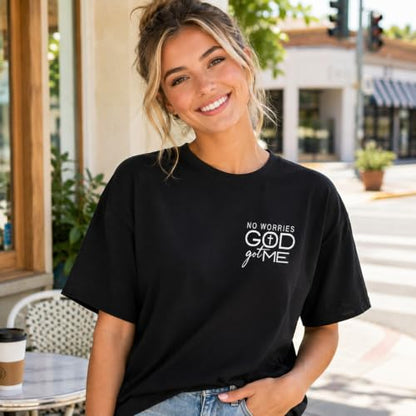 Christian Shirts for Women God Jesus Faith Shirt God Got Me Religious Tshirts Bible Verse Cross Graphic Tees Tops - color: Black, size: Medium