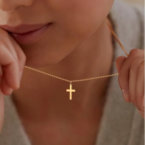 Zalcon Layered Cross Necklaces Jewelry Stack for Women Non Tarnish - style: Gold