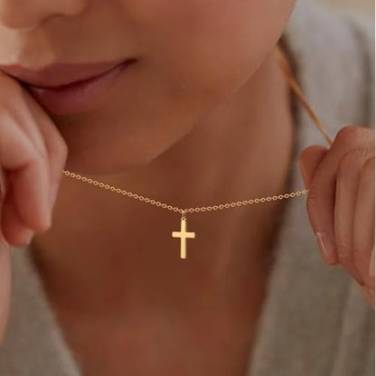 Zalcon Layered Cross Necklaces Jewelry Stack for Women Non Tarnish - style: Gold