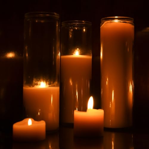 DEYBBY 7-Day Pure Beeswax Devotional Candle, 144hrs, Unscented, Cotton Wick - size: 7 day