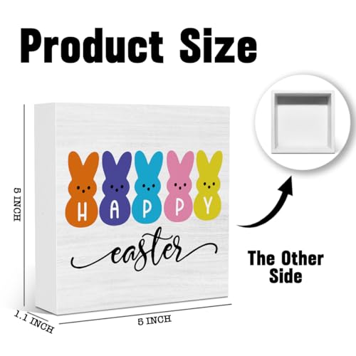 Funny Easter Peeps Decor for Home Easter Sign Bunny Decorations for Office Home Farmhouse Bathroom Bedroom Desk Table Decor 5 X 5 Inches - color: Easter1