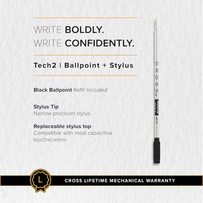 Cross Tech2 Titanium Gray Ballpoint Pen, Medium Point, Black Ink - color: Titanium Gray