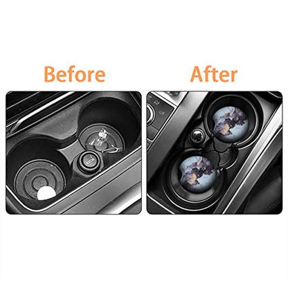 Moly Magnolia 2 Pack 2.75 Inch Car Cup Holder Coasters, Style L - color: Style L