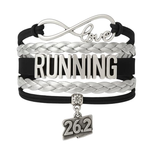 Infinity Collection Running Gifts- Runner Bracelet, Jewelry, Adjustable Charm Bracelet- Perfect Cross Country, Track, Marathon Gifts … - color: 26.2