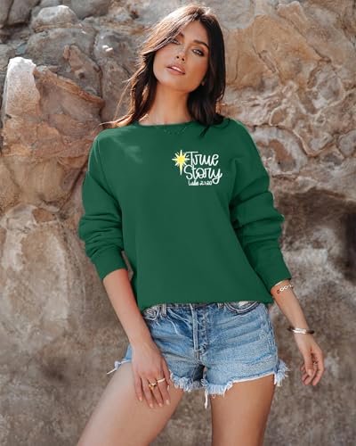 FAYALEQ Christmas Sweatshirt for Women Merry Christmas Shirt Xmas Tops - color: Green-true, size: Small