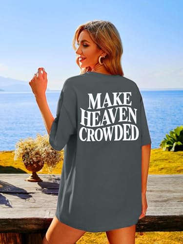 Christian Shirts for Women Oversized Faith Jesus Shirt Inspirational Tops - color: Gray3, size: Large
