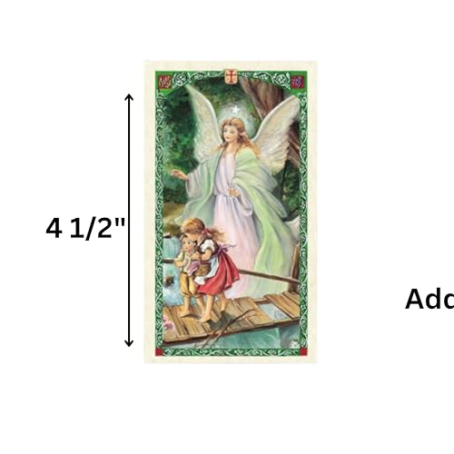 Guardian Angel Laminated Prayer Card with Clip-On Medal and Bonus Our Father Card – Protective Spiritual Gift Set