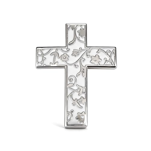 Cross Pin for Women Christian Lapel Brooch Religious Faith Jewelry - color: B1:flower