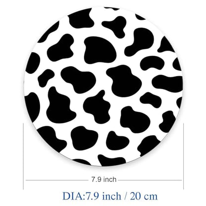Mouse Pad, Cow Print Customized Premium-Textured Round Mouse Pad, Washable Mousepads with Non-Slip Rubber Base Computer Mouse Pads for Wireless Mouse 7.9×7.9×0.12 inches - color: Cow Print