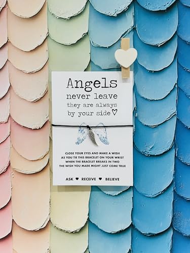 Angels never leave wish string bracelet | Berevement memorial gift