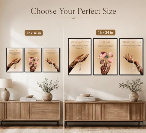 FKRYTYB 3Pcs Black Girl Christian Bible verses Wall Art 16x24in - color: Scripture, size: 24L"X16W"Poster