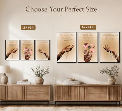 FKRYTYB 3Pcs Black Girl Christian Bible verses Wall Art 12x16in - color: Scripture, size: 16L"X12W"Poster