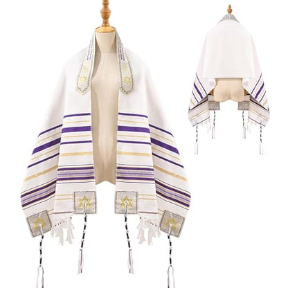 tallit lady Purple prayer shawl Christian woman jewish cloth scarf (72 * 22inchi)