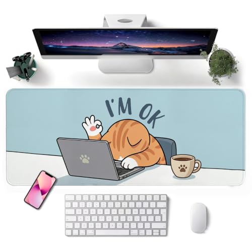 Mouse Pad, Desk Mat, 31.5x11.8in Large Mousepad, I'm OK - color: I'M OK
