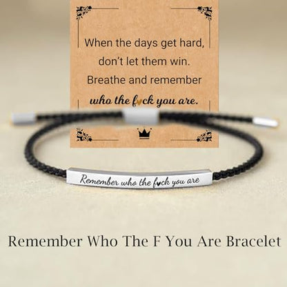God is in Control Leather Bracelet, Stainless Steel Christian Faith Braided Engraved Bar Bracelets Self Worth Motivation Bracelet Inspirational Friendship Jewelry for Men Women - color: Remember Black&Silver