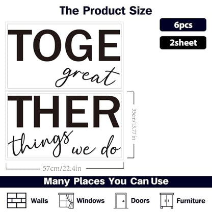 PLIGREAT 2 Sheets Motivational Wall Stickers, Together we do Great Things Wall Decals Peel and Stick Teamwork Art Decor for Office School Store Living Room Bedroom Home Indoor Decoration - style: We Do Great Things