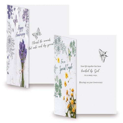 Current Celebrating Your Anniversary Cards Religious With Scripture- Set of 8 (2 each of 4 Designs)