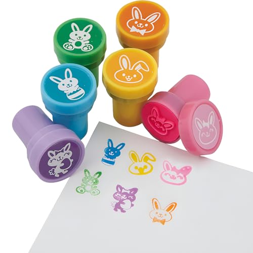 Fun Express 1 1/4" Easter Bunny Self-Inking Plastic Stampers - 24 Pc.