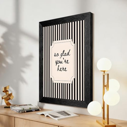 So Glad Here Canvas Wall Art Script Poster 12x16in Black Framed Flat - color: style 03, size: 12"L x 16"W