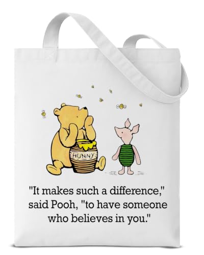 Cute Pooh Bear Aesthetic Reusable Tote Bag, Funny Gifts for Women Friends - color: It