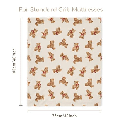 Fleece Baby Blankets for Girls & Boys, Infant Toddler Blanket - color: Beige Bear