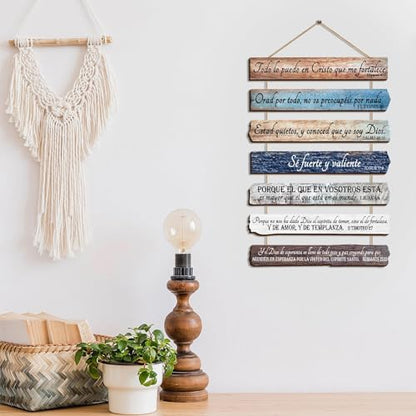 Yookeer 7 Tier Christian Wall Art Bible Verses Brown Spanish Style - color: Brown, style: Spanish Style