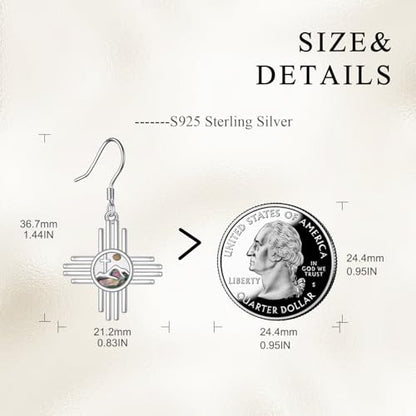 AOBOCO Mustard Seed Earrings for Women Sterling Silver Mountain Cross Earrings Dangle Christian Religion Jewelry Mothers Day Birthday for Mom Wife Friends - style: Zia Sun Earrings